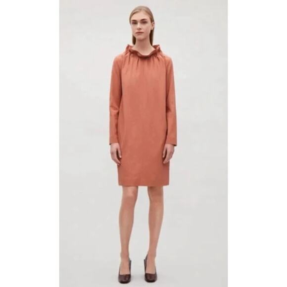 COS Dress with Collapsing Neckline Dusty Rose 44 or Large - Picture 1 of 11